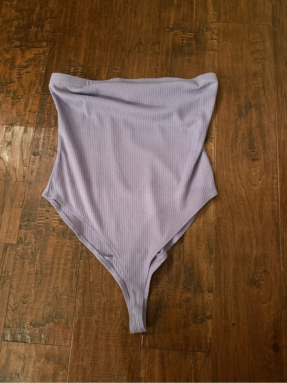 love, Fire Lavender Ribbed Strapless Bodysuit